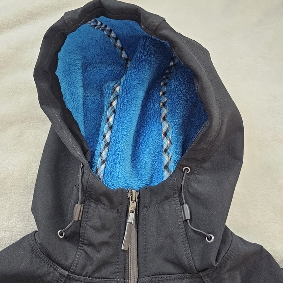 Columbia Weather Resistant Softshell Coat Hooded Fleece Lined Black Size Small - Picture 8 of 16